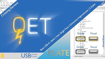 QET QElectroTech, Creating Element : Base USB-A | Plate | 4pins | Item Single Face