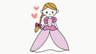かわいいお姫さま プリンセス Lovely Princess 2 簡単かわいいイラストレッスン43 Youtube