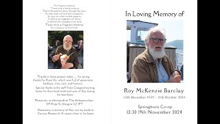 Funeral service for Roy Barclay