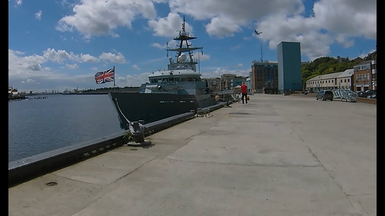 North Tyneside Cycle Route - Seaton Deleval Hall to  North Shields Fish Quay Coastal Route HD POV