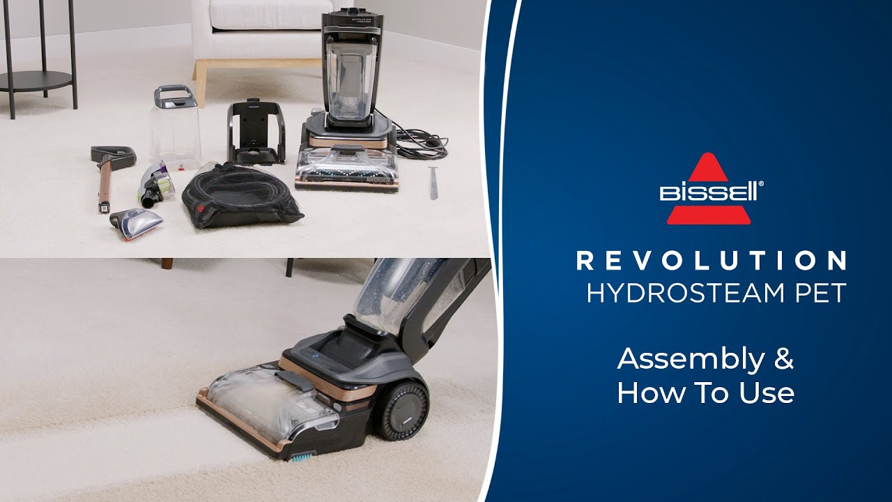 BISSELL Revolution HydroSteam Pet Carpet Cleaner, Upright Deep Cleaner,  HydroSteam Technology, 2-in-1 Pet Upholstery Tool & Formulas Included, 3432