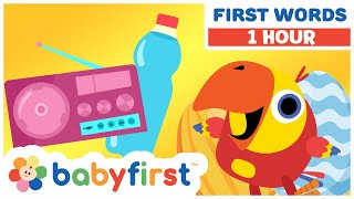 Toddler Learning Video w Color Crew \& Larry | Baby Learning First Words \& ABC | 1 Hour | BabyFirstTV