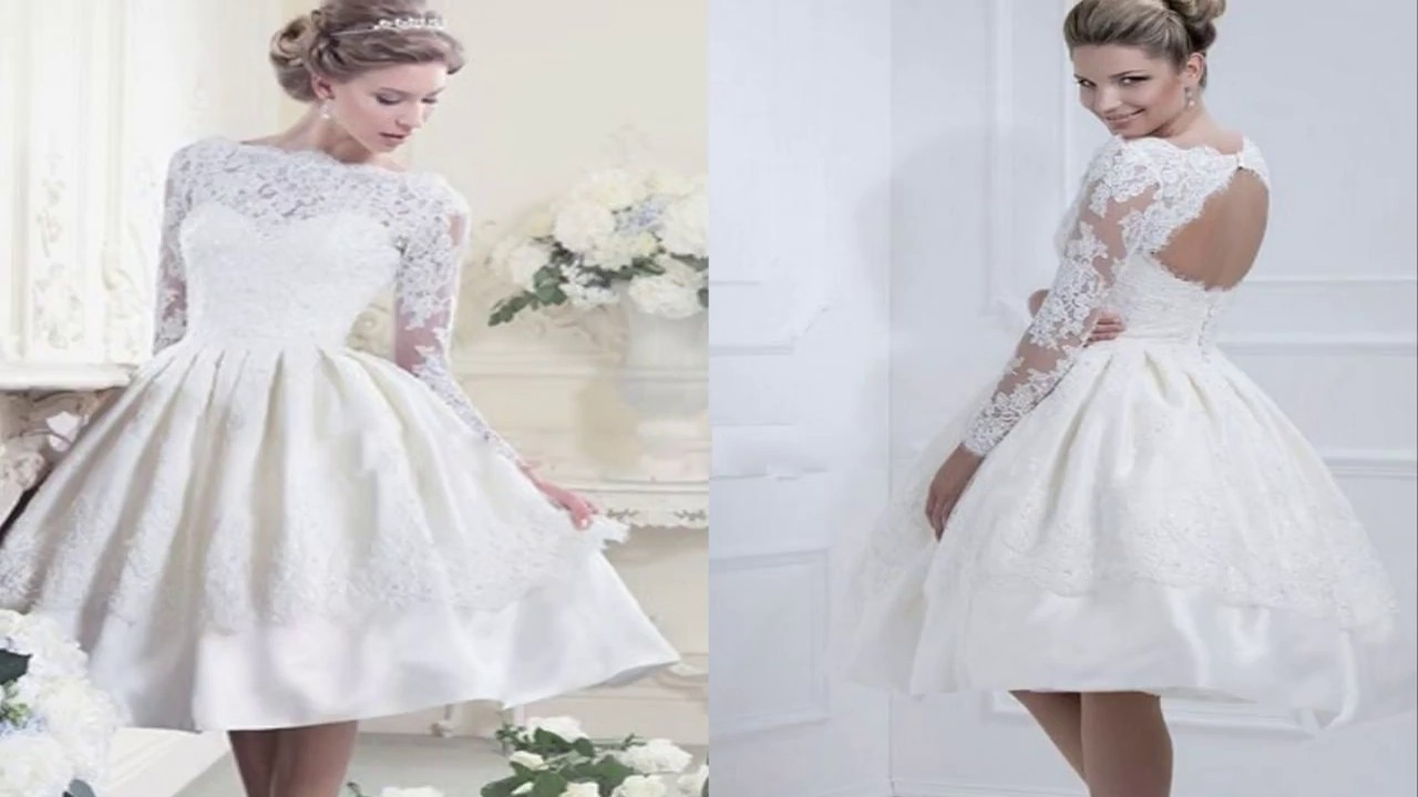 Top Short Wedding Dress Elegant - YouTube