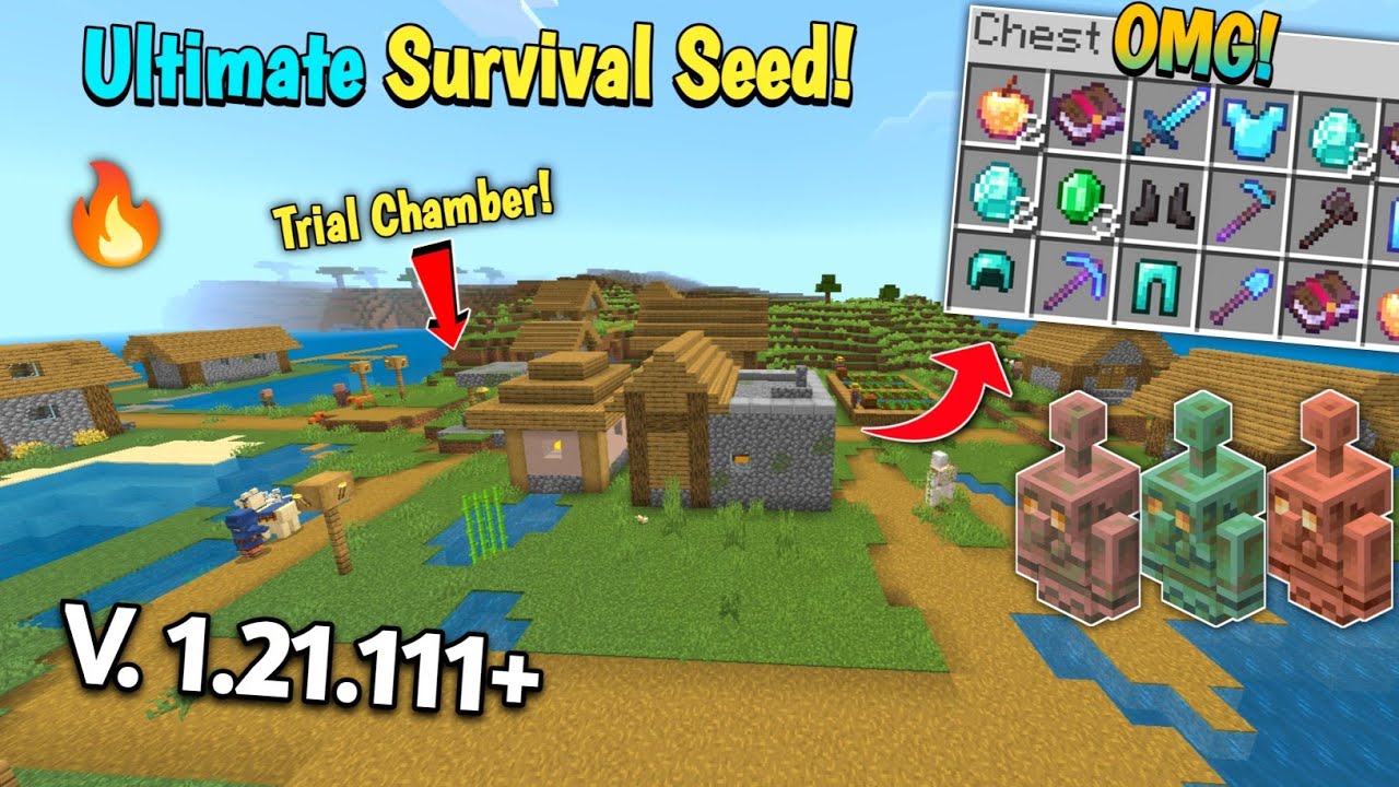 🔥 Ultimate [God Seed] For Minecraft 1.21 Bedrock & PE | 4 Blacksmith ...