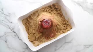 Baking Soda Vinegar Volcano in the Sandbox
