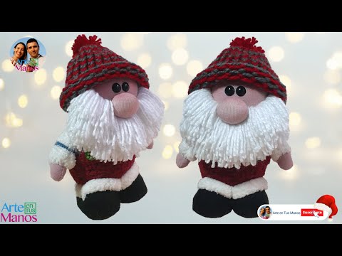 ?Cómo Hacer un SANTA CLAUS BARBUDO Con Medias, Tutorial con Arte en Tus Manos?