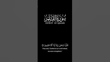 قالوا سبحان ربنا إنا كنا ظالمين_قران شاشه سوداء_سورة القلم علاء عقل #كرومات_شاشه_سوداء (على مكث)