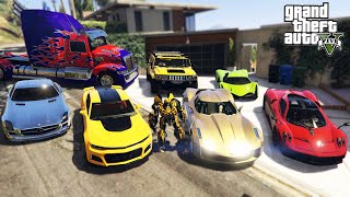 GTA 5 - Stealing TRANSFORMERS Movie All Vehicles with Franklin! (Real Life Cars #07)