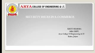Security issues in e-commerce By Kriti Sharma