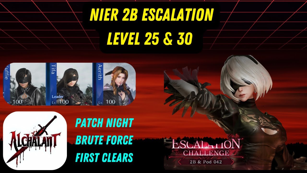 FF7 Ever Crisis - NieR 2B Escalation Challenge, первые прохождения 25 и 30 уровней