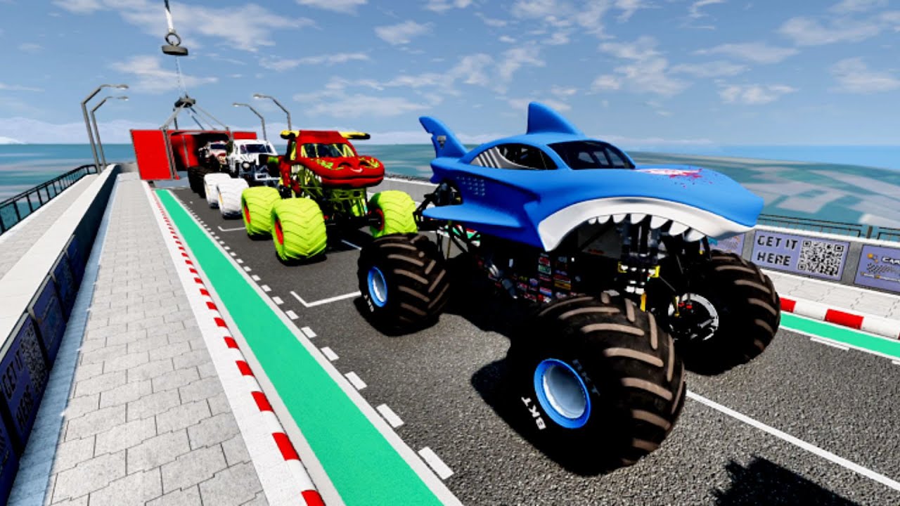 Epic High Speed monster trucks jumps & crashes #015 – BeamNG Drive | ASky BeamNG