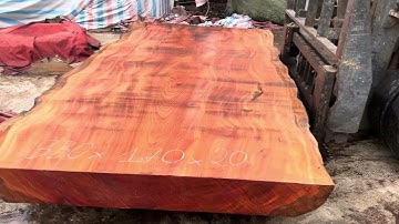 Tấm gỗ đinh hương mới xẻ vân chun đẹp nét căng giá hợp lý