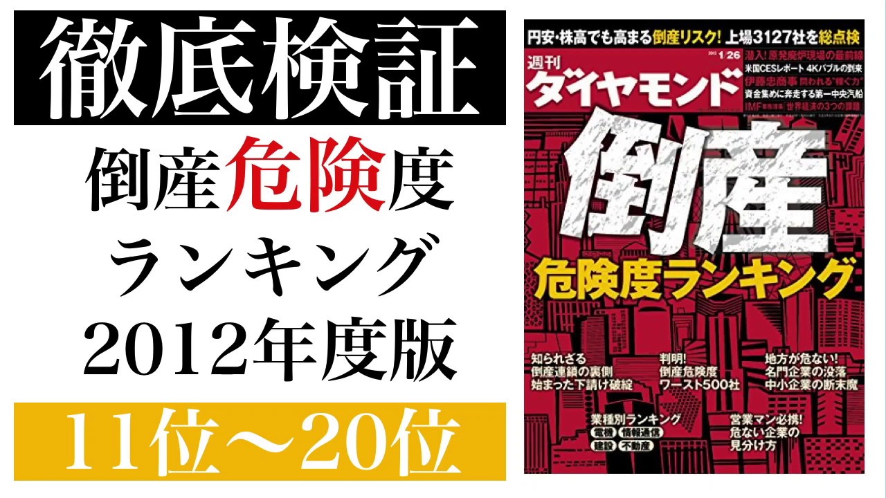 倒産危険度ランキング 11位 位 13年1月 Ak Suzuki Note 倒産危険度ランキング 11位 位 13年1月 Ak Suzuki Note