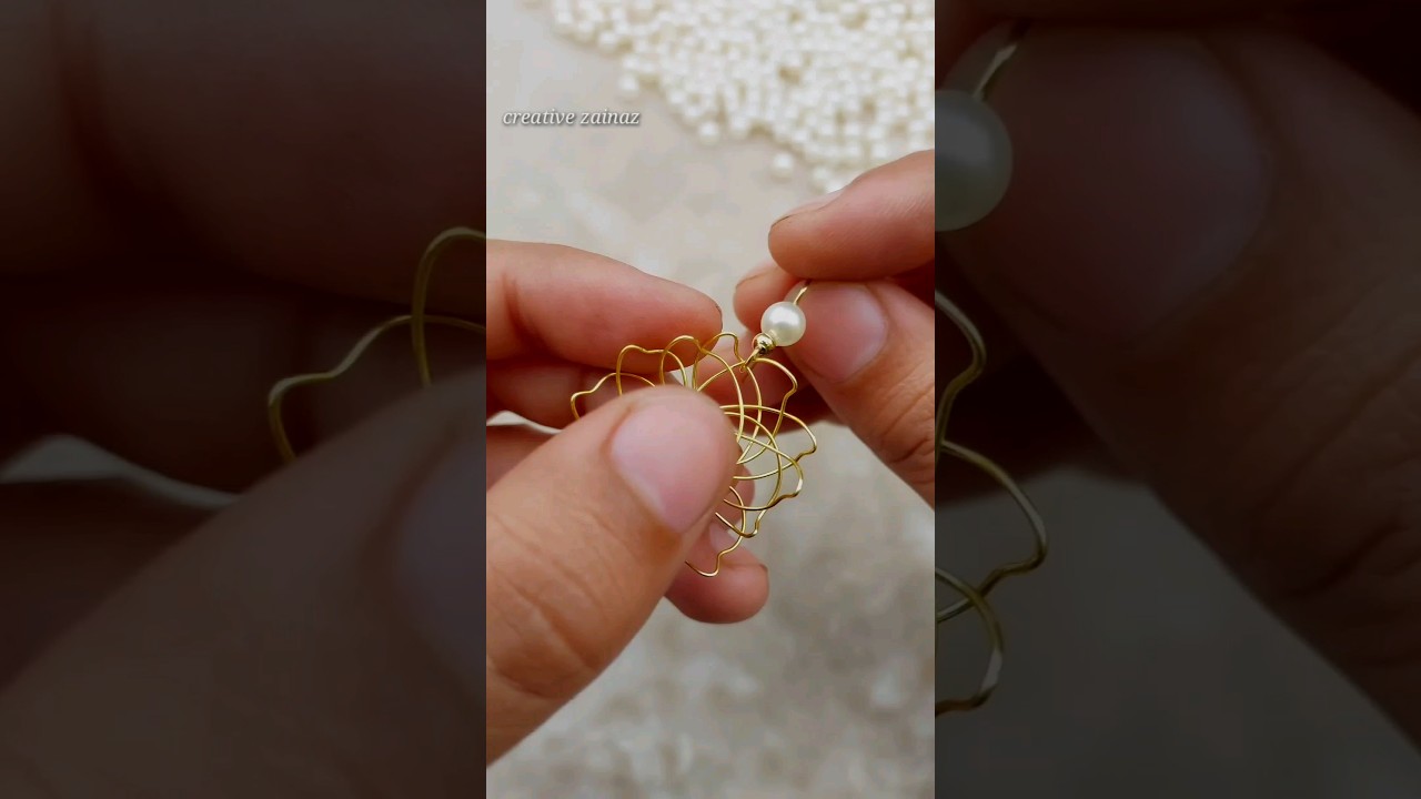 DIY KOREAN EARRINGS 😍#creativezainaz #shorts #youtubepartner #craft