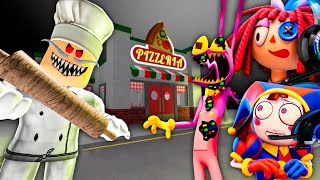 The Amazing Digital Circus Characters Escape Papa Pizza's Pizzeria (Part 2)