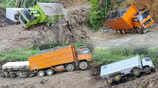 GAGAL NANJAK Dump Truk Fuso Trinton 220Ps Hino Jember Truk Tronton Terguling di TANJAKAN VIRAL