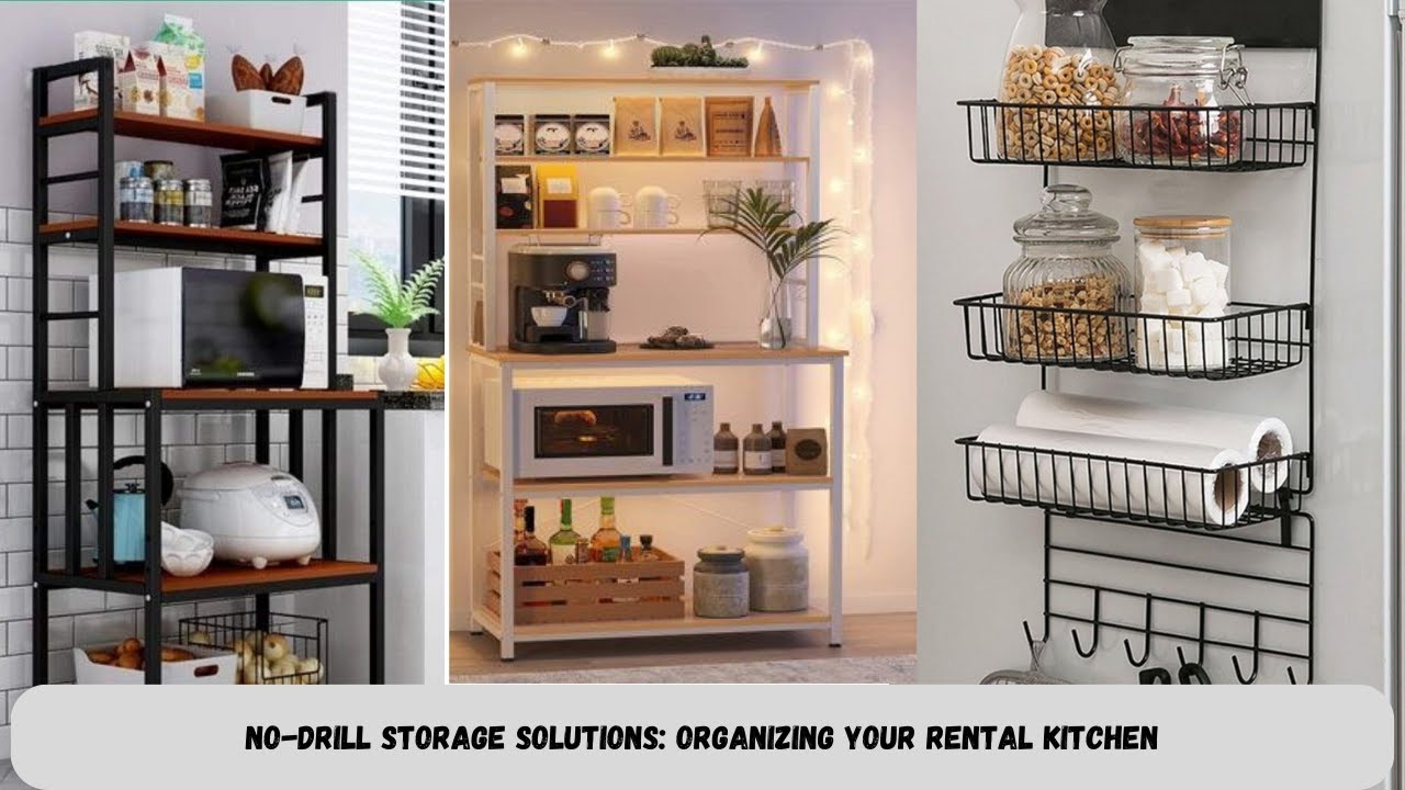 No Drill Storage Solutions Organizing Your Rental Kitchen - YouTube
