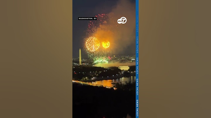 Fireworks show finale over the National Mall in Washington, DC