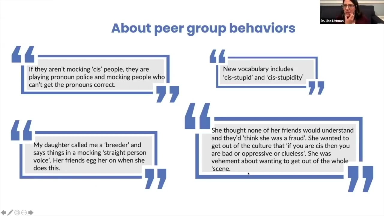 Lisa Littman discussing her ROGD study 2022