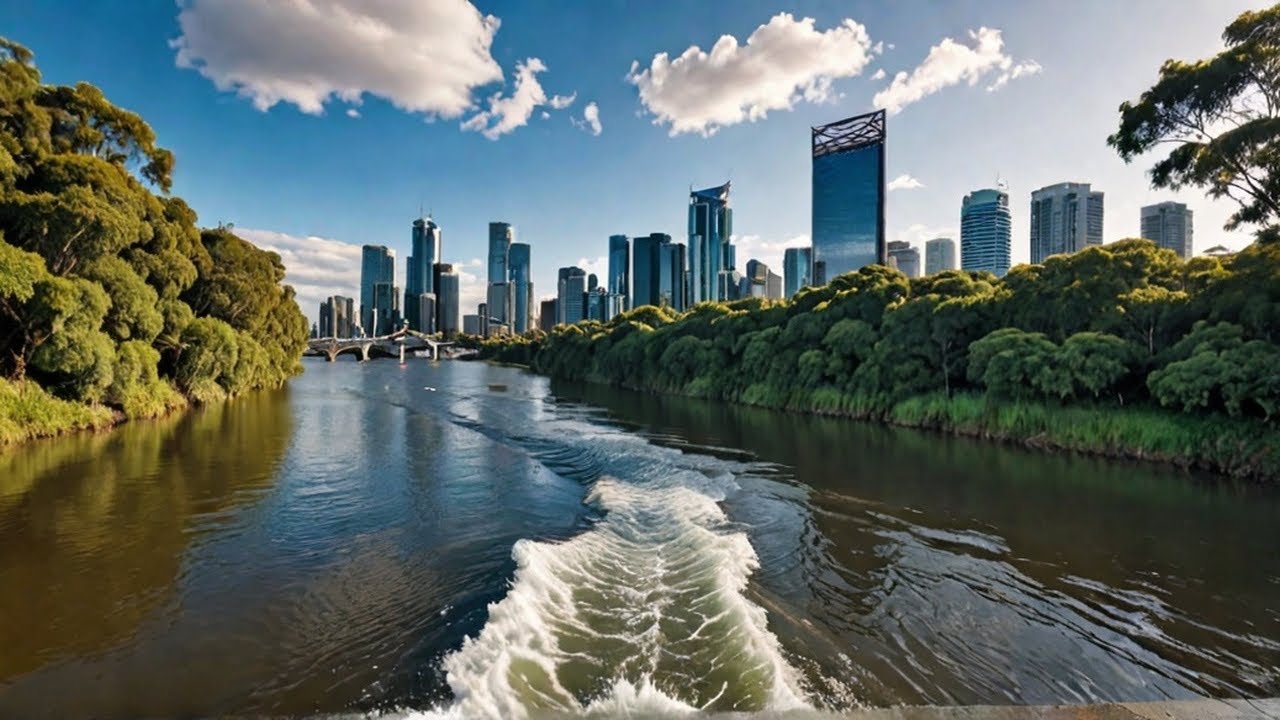 Go Pro Hero 10 films Brisbane River. Music by Stephen Ewart 