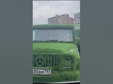 Гелик, покрытый зеленью, остановили сотрудники ГИБДД - YouTube