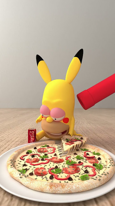 Pizza  #animation #funny #memes #cocoti #homerchu #simpson #Pikachu