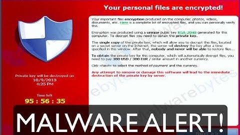 CRYPTOLOCKER - MALWARE ALERT!