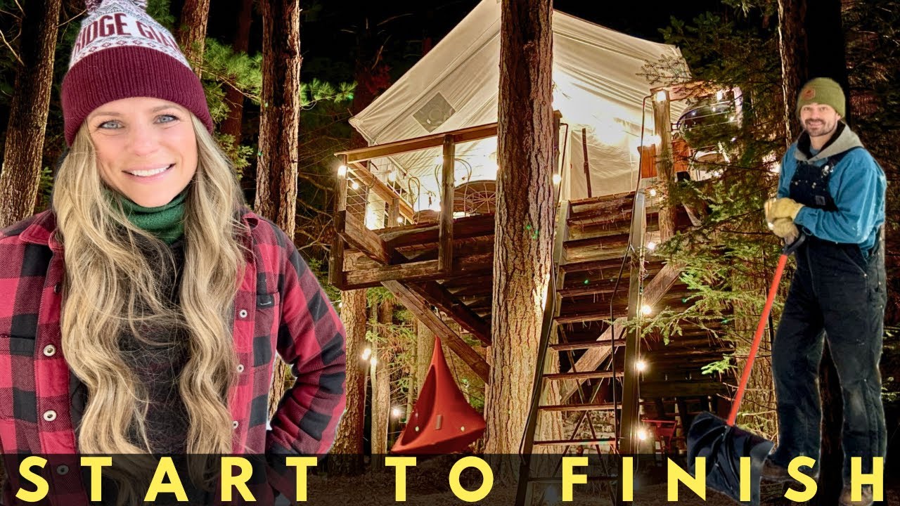 Семья построила волшебный автономный домик на дереве | Двухлетняя таймлапс-съемка