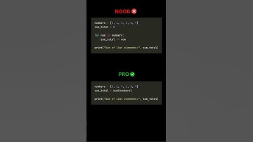 Python Code Comparison: Sum of List Elements - Loop vs Built-in Function #Python #CodingTips