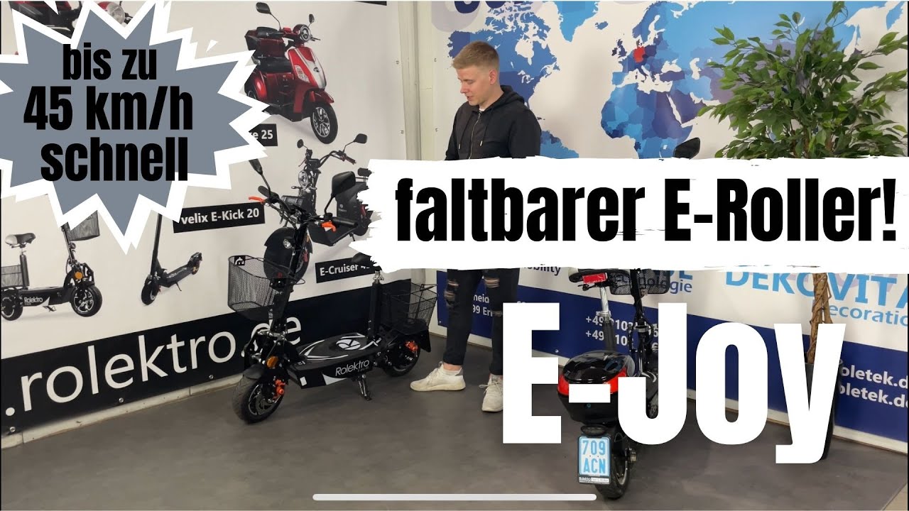 Rolektro E-Joy - Alle Information rund um den E-Scooter mit Sitz! Bis zu  45km/h schneller Roller! - YouTube | Mofaroller