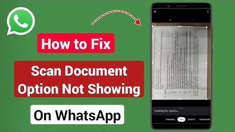 How to Fix WhatsApp Scan Document Option Not Showing