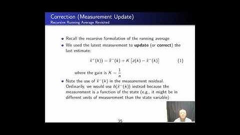 01-05 Kalman Filter Course:  Correction (Measurement Update)