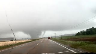 Crazy Close Range Wedge Tornado in Mississippi!