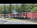 Short Line Railroad Action, Train In Mount Orab Ohio, 3 Classic Locomotives Pull Long Train For CCET