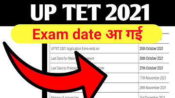 UPTET new exam date 2021 | UPTET 2021 | up tet notification out
