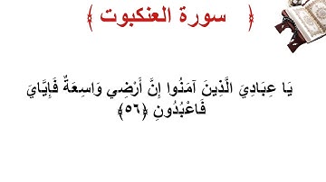 سورة العنكبوت الأية 56