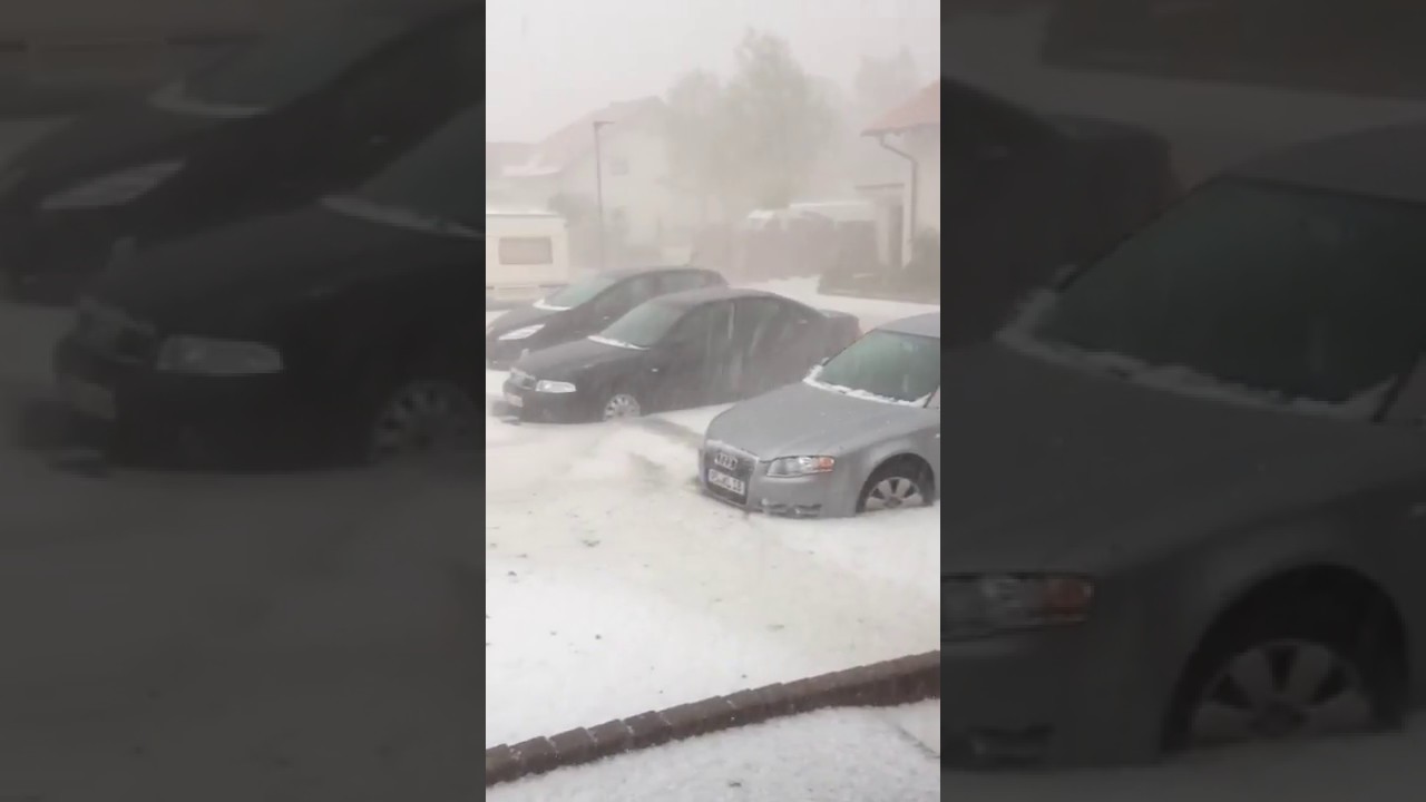 Hagelmassen in Rumbach bei Dahn (Südpfalz) - 15.07.2018