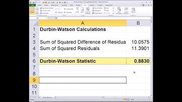 Calculating Durbin-Watson in Excel