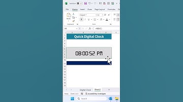 Quick Excel Tutorial: Digital Clock Magic! #exceltips #excelformula #shorts