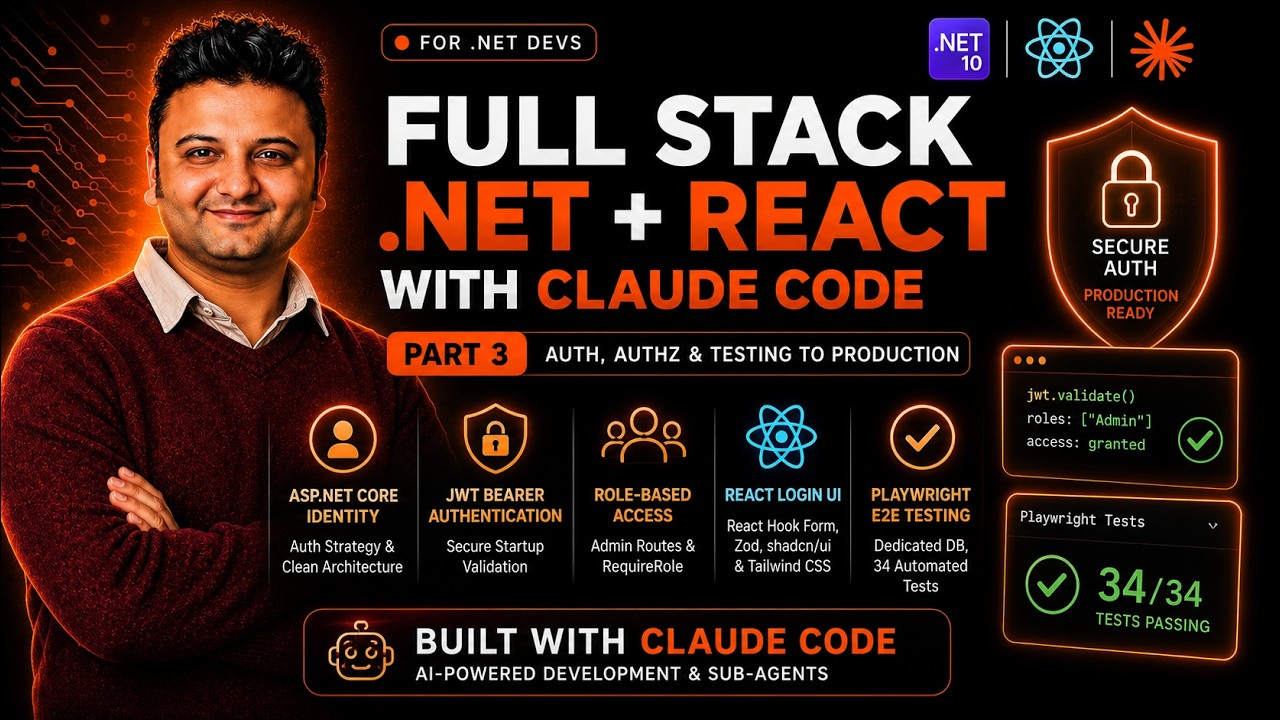 Full Stack .NET + React with Claude Code | Part 3 - Auth, Role-Based ...