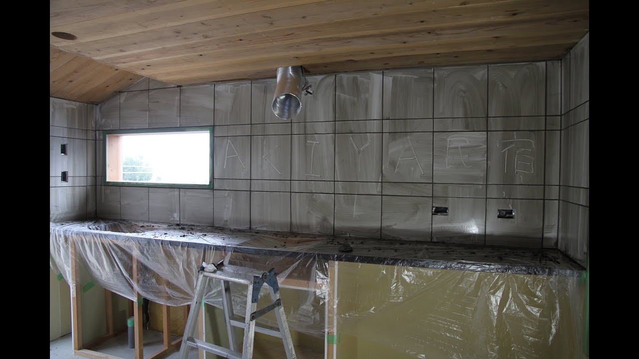 キッチンの壁にタイルの貼りDIY → Laying Tiles on our Kitchen Wall DIY YouTube