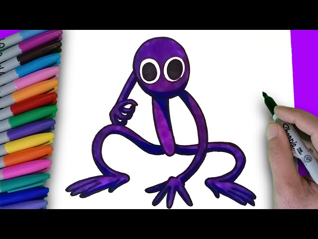 COMO DESENHAR o PURPLE do ROBLOX RAINBOW FRIENDS  how to draw purple from  roblox rainbow friends 