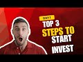 "3 steps to start investing for beginner"  how to make money form online