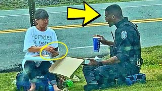 This Cop Approached a Homeless Woman on His Lunch Break… Nobody Expected the Outcome !