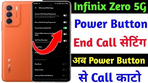 infinix zero power button end call setting | infinix zero power button se cut kaise kare