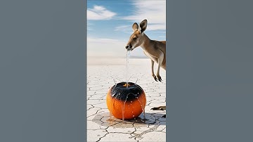 Kangaroo saved the orange plant from drying up 😭 #ai #save #tree