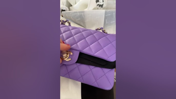 New 22A CHANEL Medium Classic Flap Bag Royal 💜 Purple Caviar