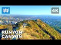 [4K] Runyon Canyon Hiking Trail in Los Angeles, California USA Walk Tour Treadmill Workout Exercise