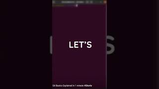 Git Basics Explained in 1 minute #shorts