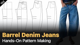картинка: Как сшить джинсы Barrel Denim [Урок по созданию выкройки]